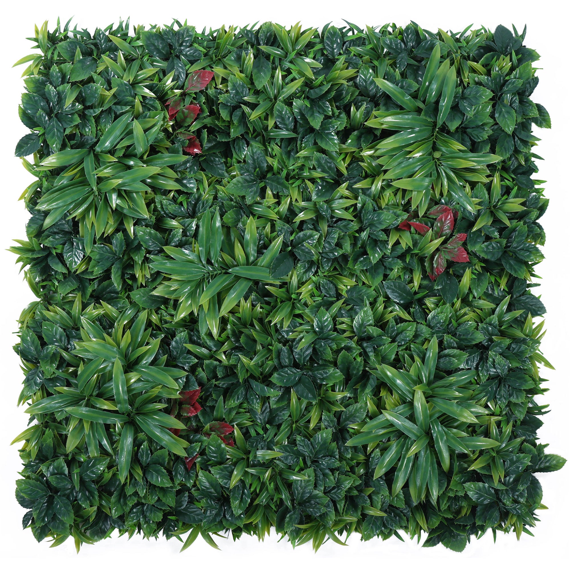 Red and Green Mix Leaves Vertical Garden Wall Tile (Size: 100cm x 100cm, Pack of 1)