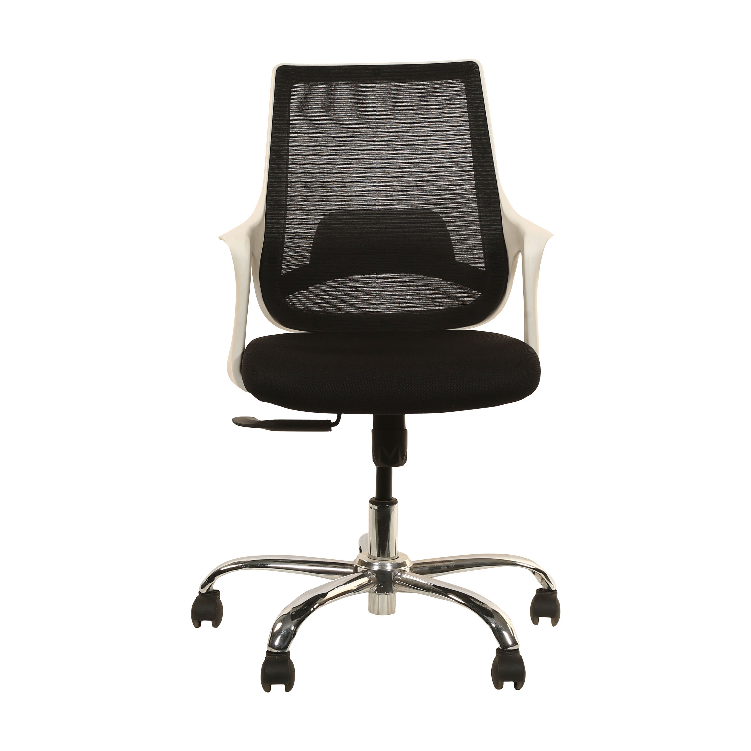 Kyoto Mid Back Office Work Station Chair with Chrome Base - Black