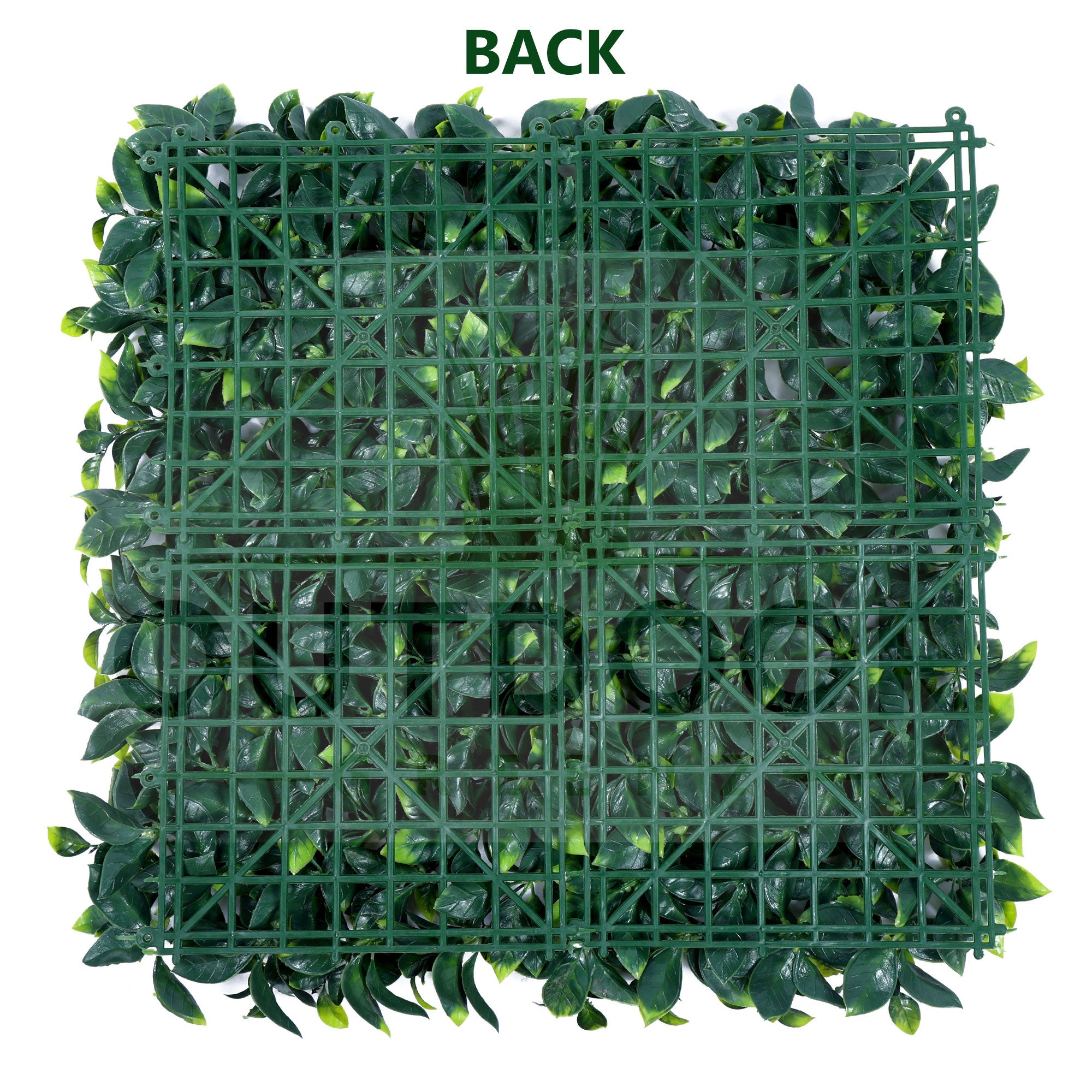 Green Mix Shade Highlight Leaves Artificial Vertical Green Garden Wall Tile - Back