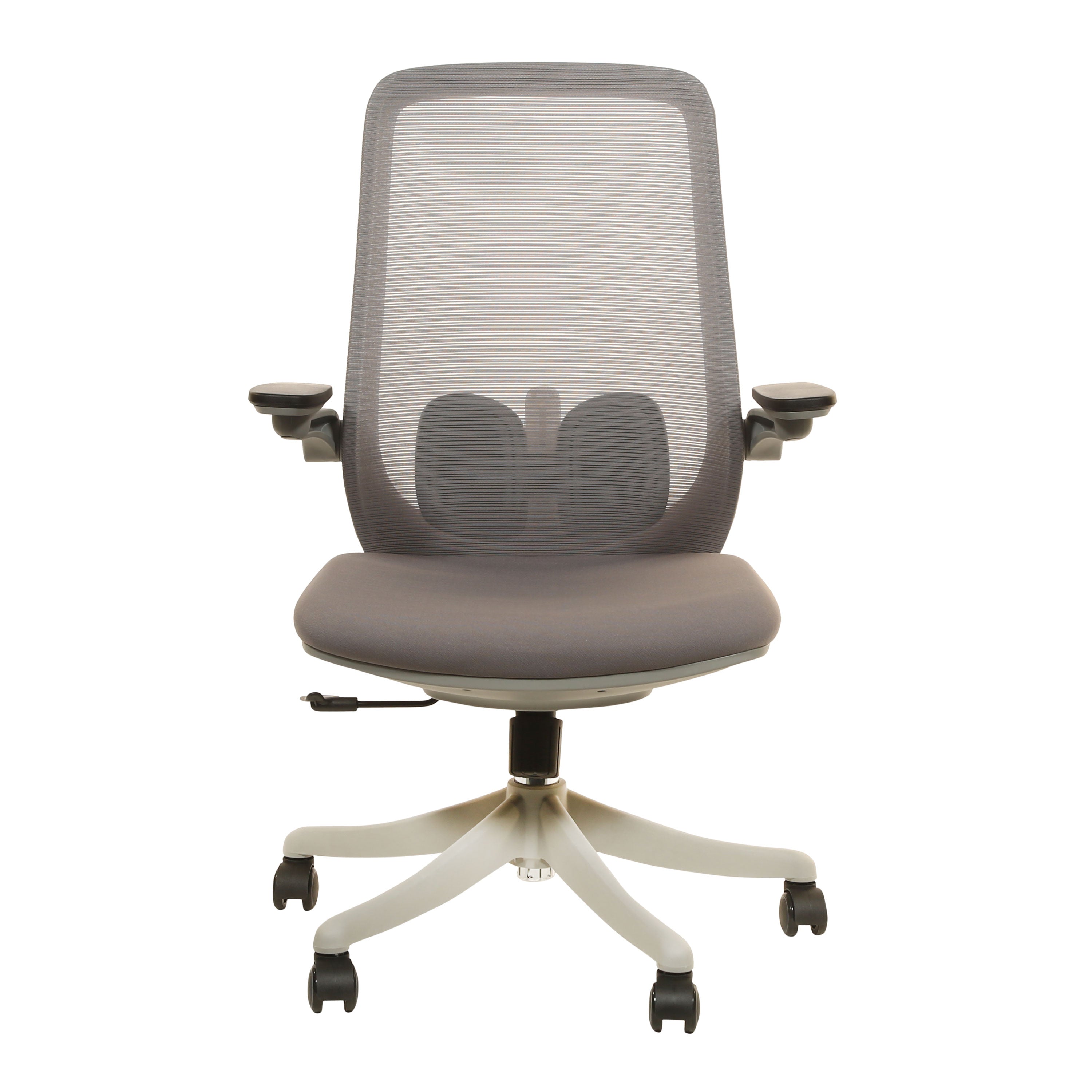 Madison Mid Back 2D Workstation Swivel Chair with Nylon Base - Grey