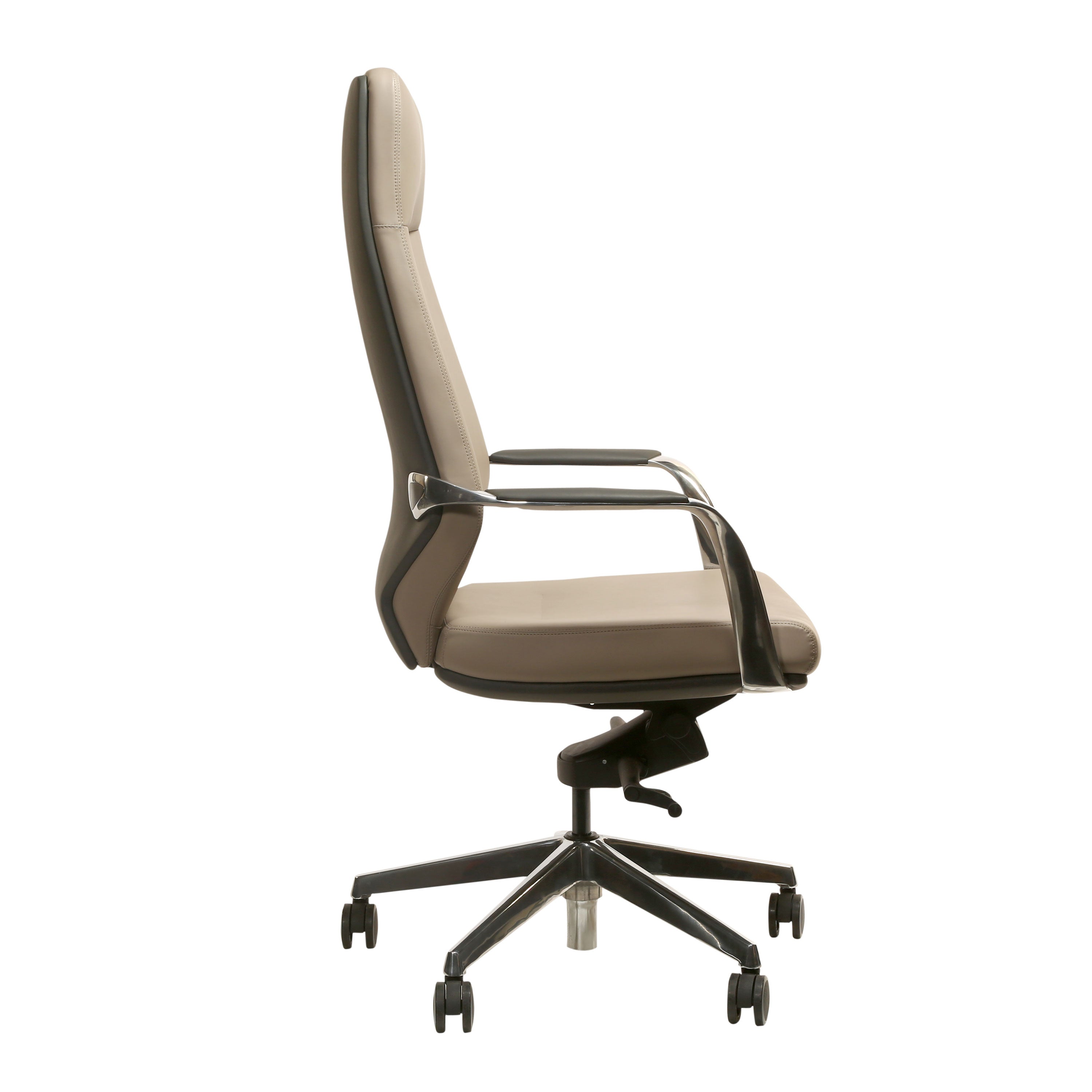 Julian High-Back Executive Office Chair with Aluminium Base - Grey