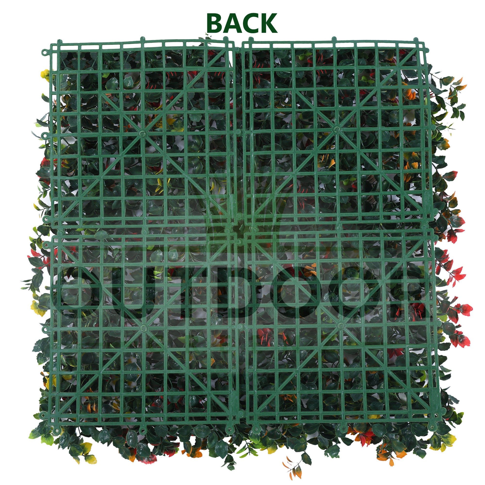 Multicolor Shade Artificial Vertical Green Garden Wall Tile (Size: 50cm x 50cm, Pack of 1)