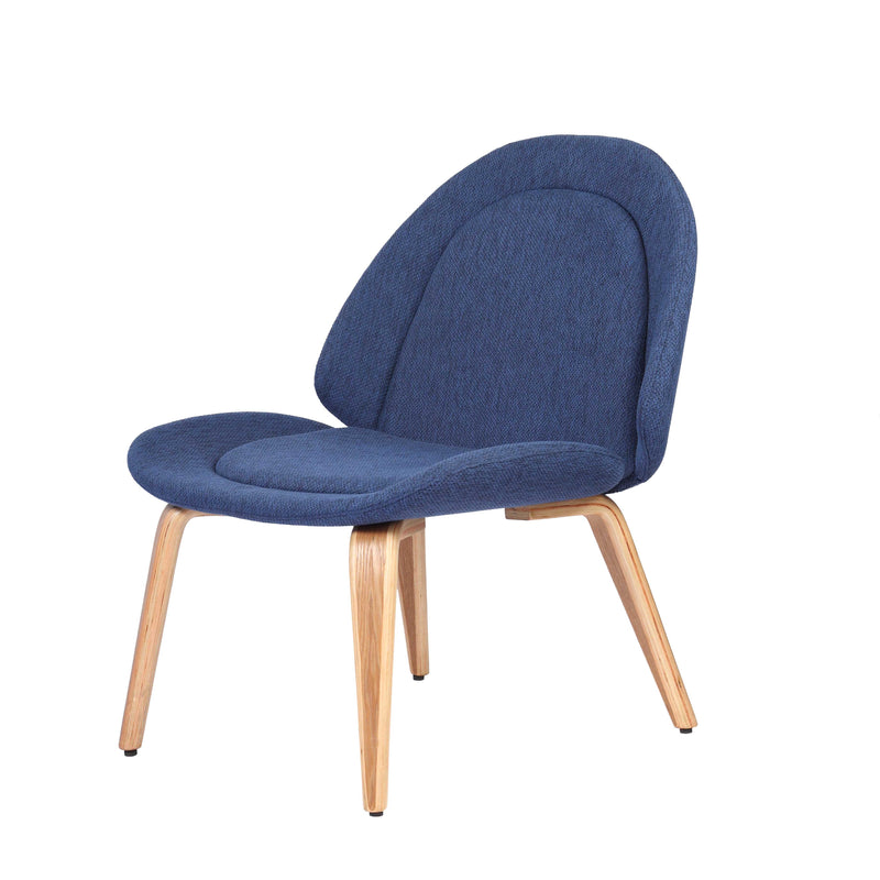 Zoe Comfortable Lounge Chair With Solid Wooden Legs - Blue