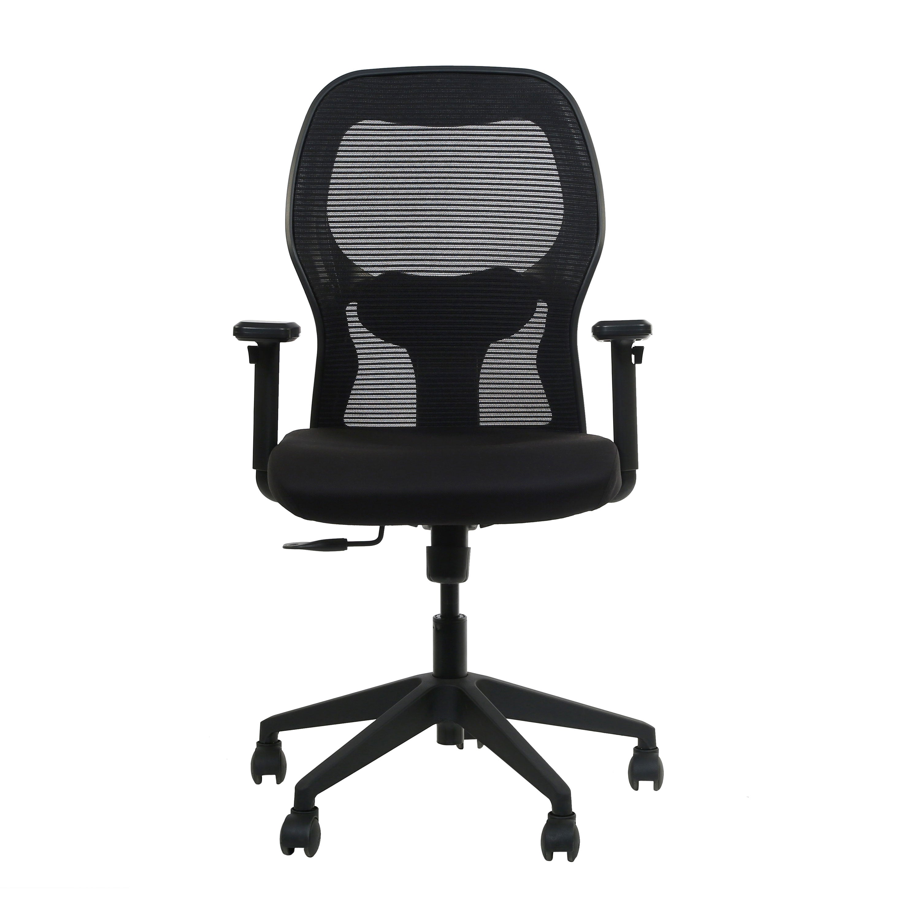 Kingston Armrest Office Workstation Chair with Nylon Base - Black