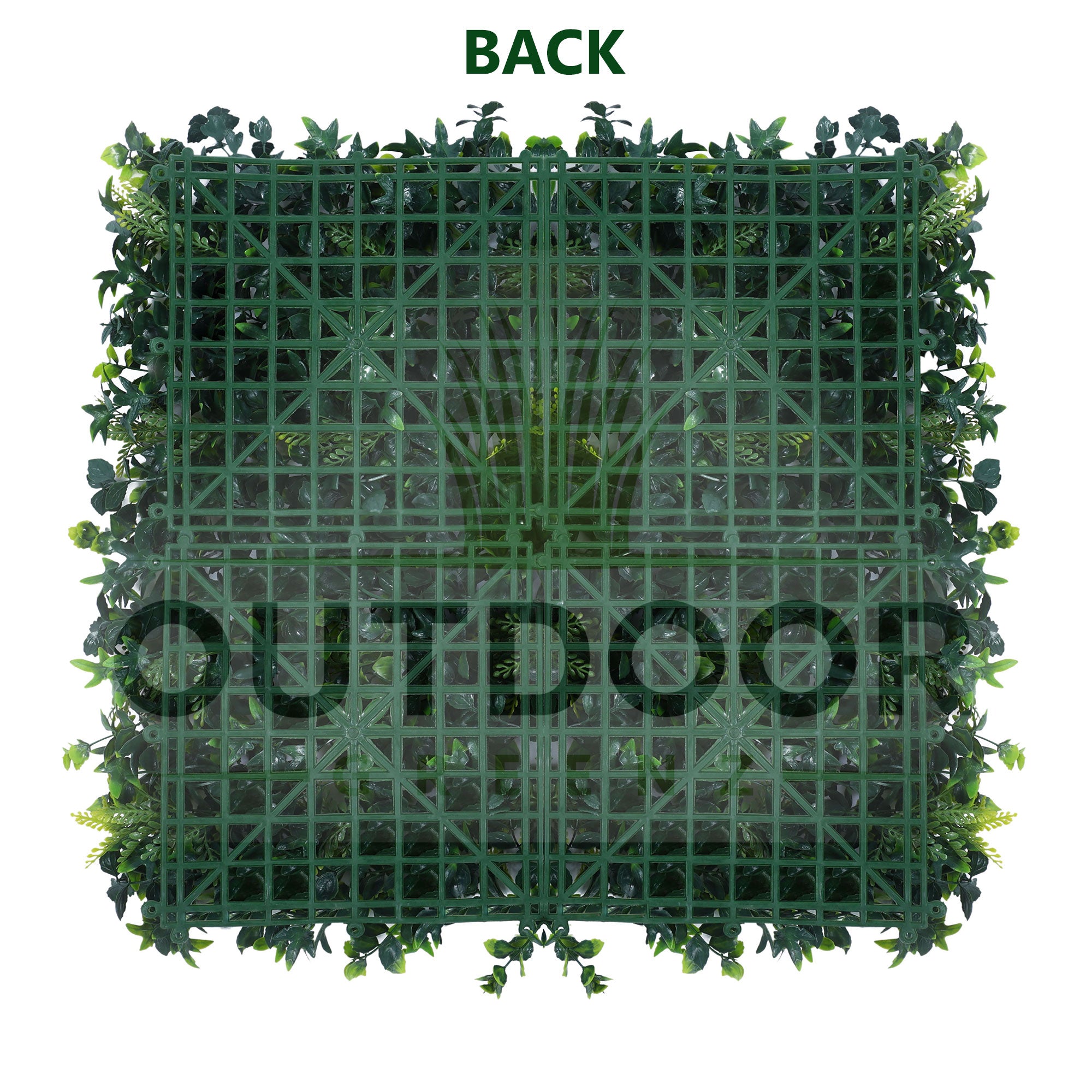Multi shade Green Leaves Artificial Vertical Garden Wall Tile (Size: 50cm x 50cm, Pack of 1)