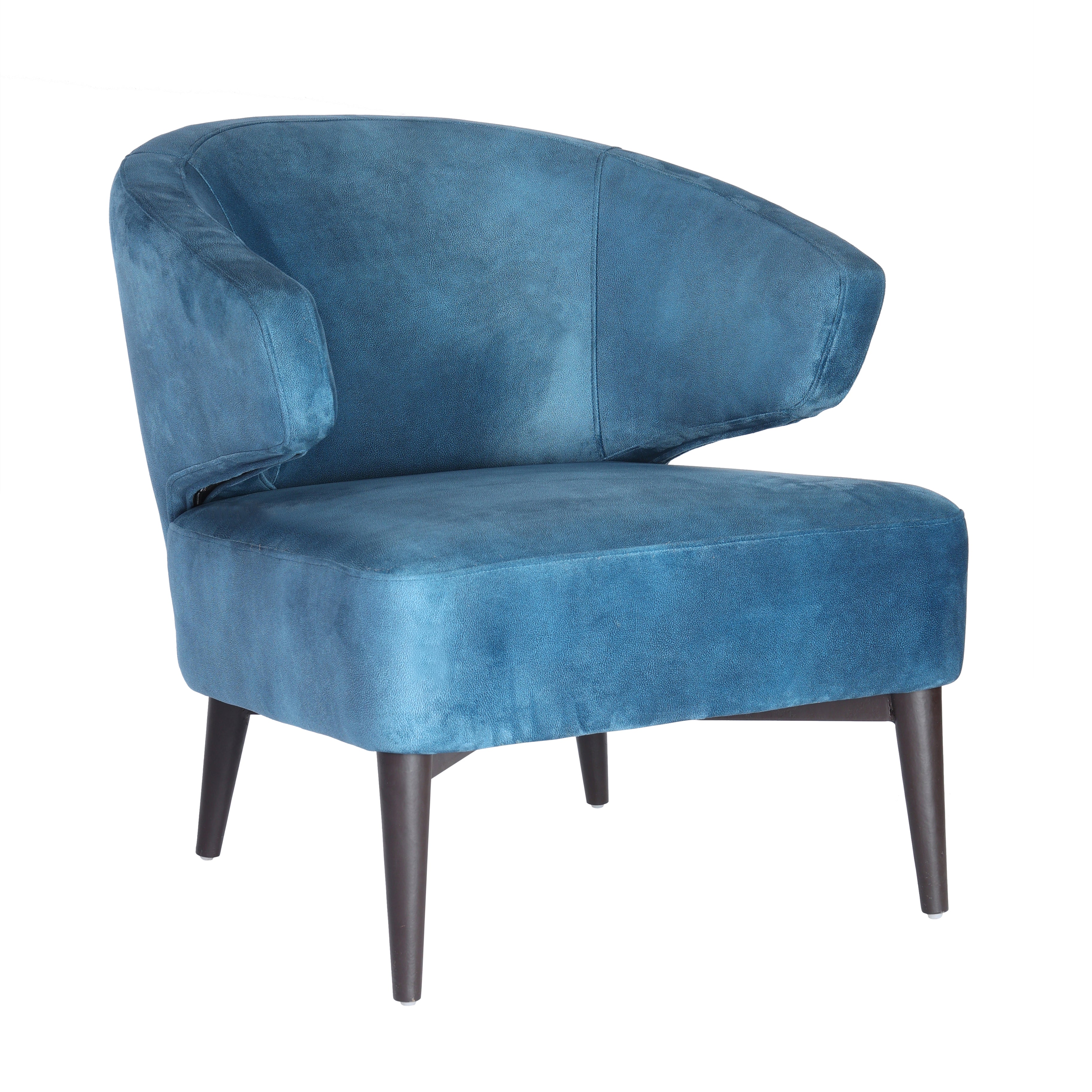 Roma Velvet Upholstered Lounge Chair - Blue Chair urbancart