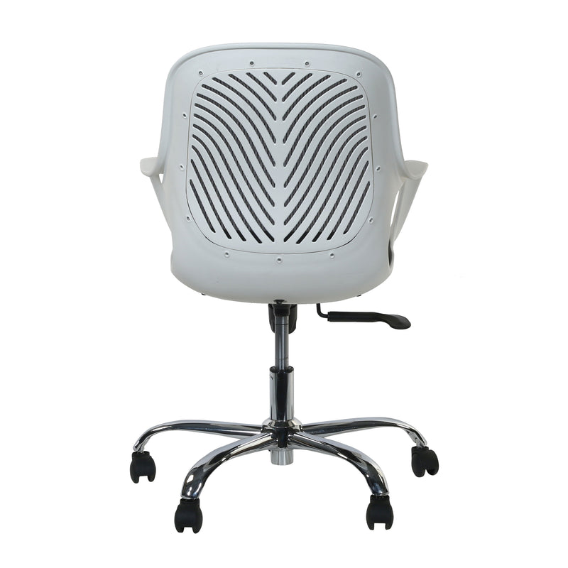 Bonita Office Chair Work Station Chair with Chrome Base - White