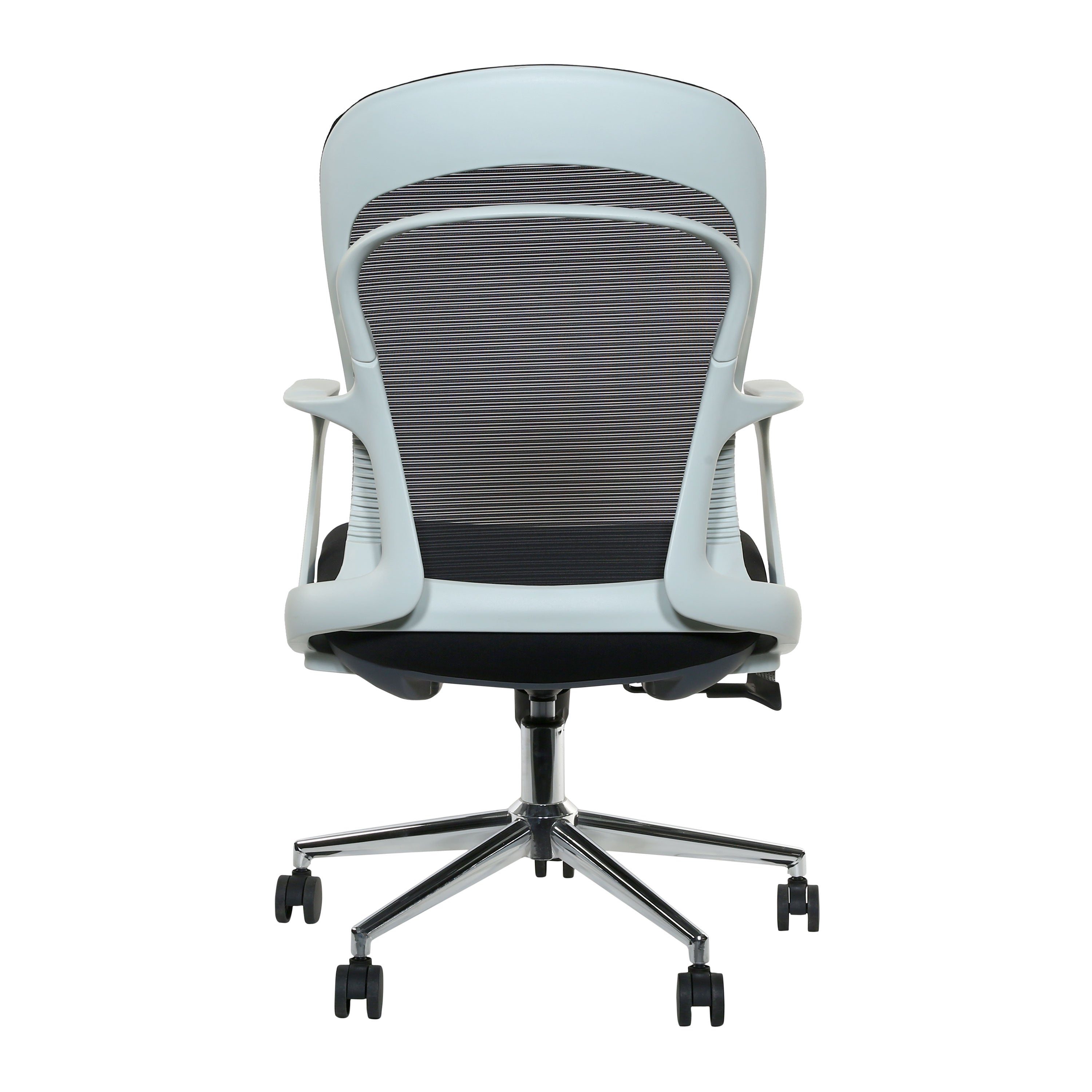 Emilio Armrest Workstation Chair with Aluminium Base - White