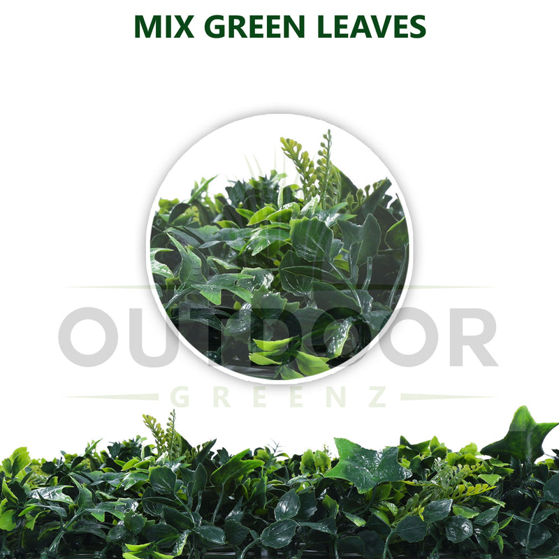 Multi shade Green Leaves Artificial Vertical Garden Wall Tile (Size: 50cm x 50cm, Pack of 1)