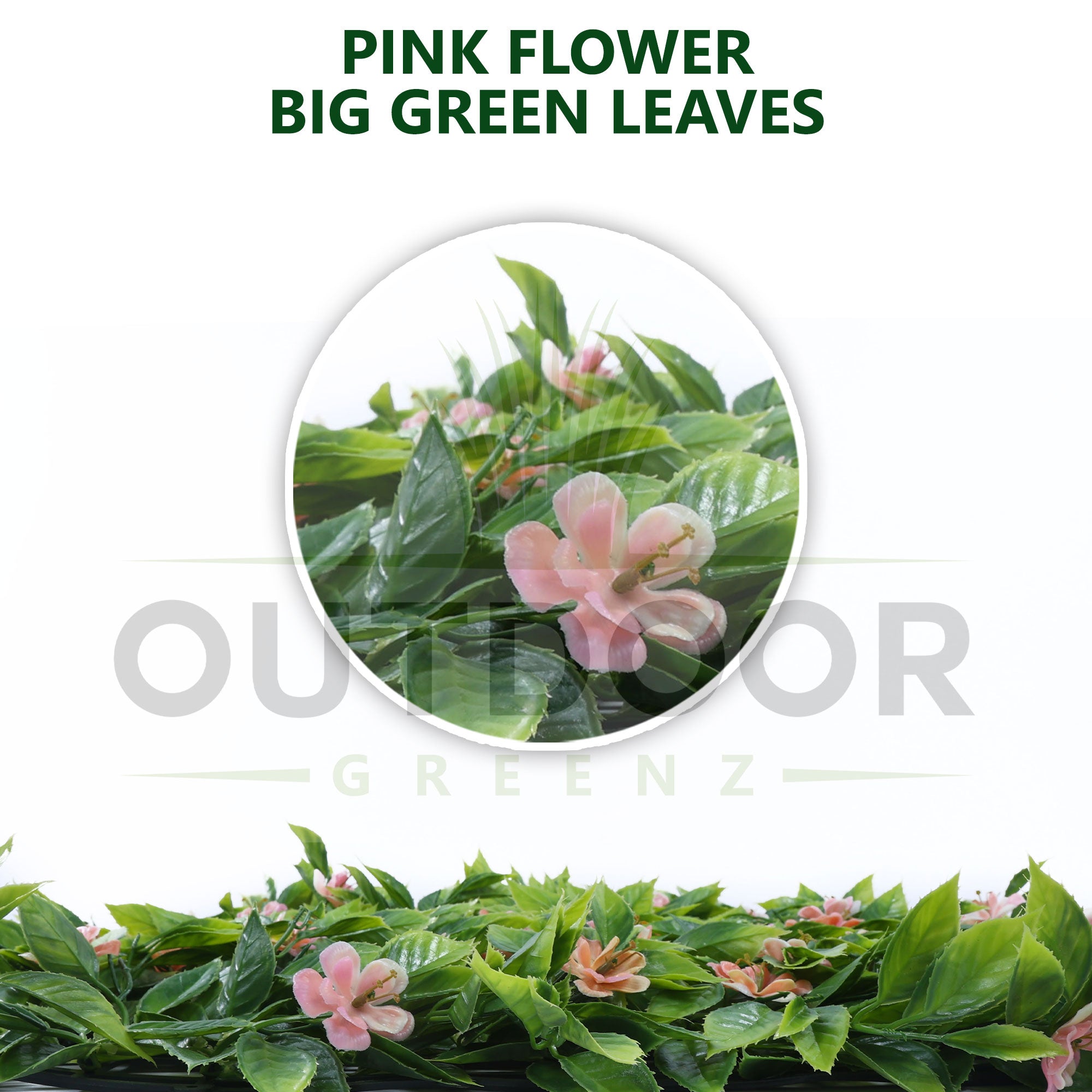 Buy Pink Flowers & Green Leaves Artificial Vertical Garden - UrbanCart