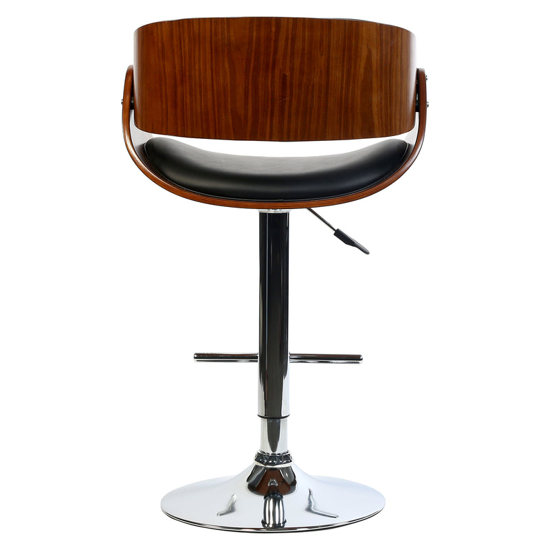 Thor Barstool With Adjustable Height Swivel And Leather Seat With Backrest.