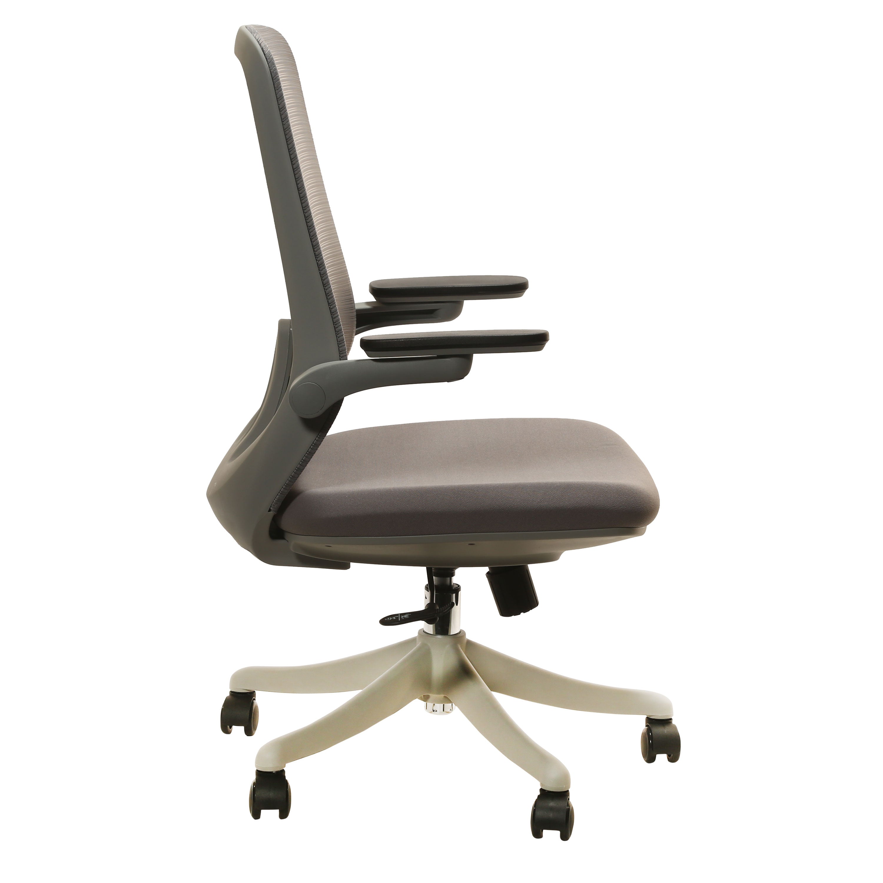 Madison Mid Back 2D Workstation Swivel Chair with Nylon Base - Grey