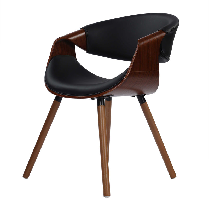 Ariana Living Butterfly Dining Chair in Leather Fabric and Walnut Wood Finish