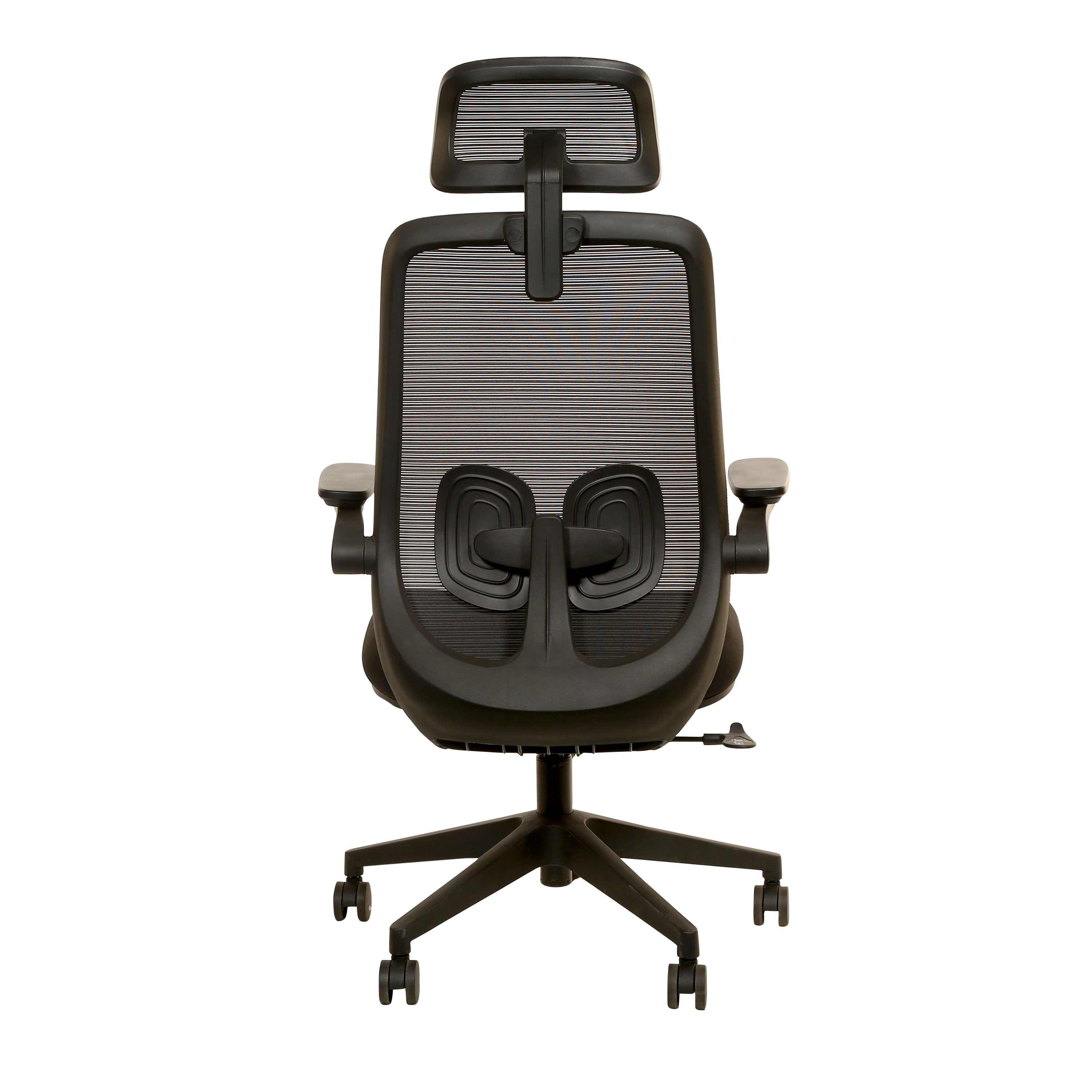 Madison High Back 2D Workstation Swivel Chair with Nylon Base - Black
