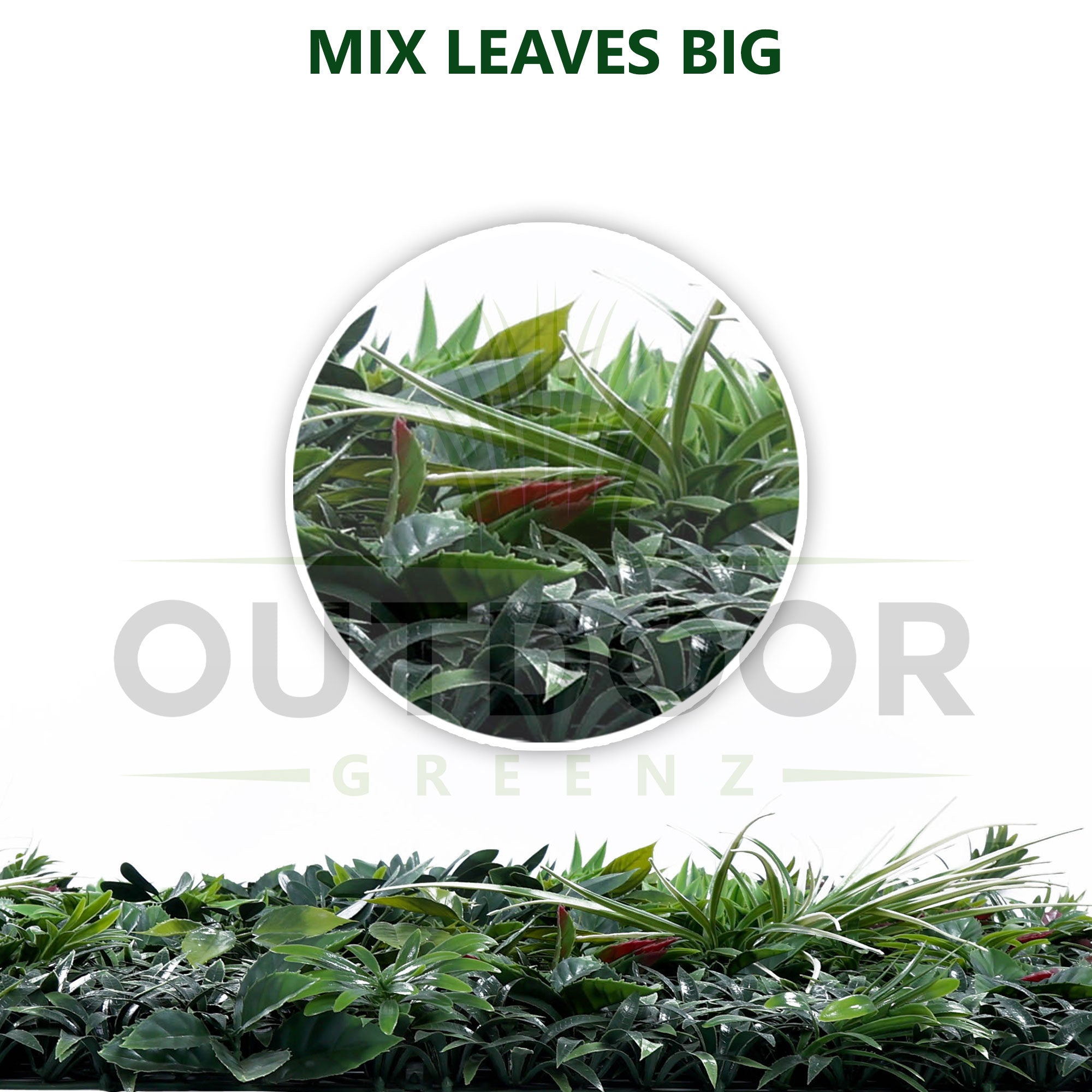 Multicolor Mix Leaves Artificial Vertical Green Wall Tile (Size: 100cm x 100cm, Pack of 1)