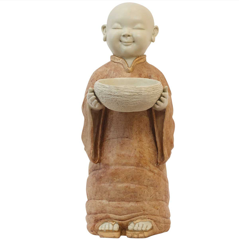 Lord Monk With Pot Made of Marble Dust - 10 x 8.5 x 26 Inch, 14.1 Kg