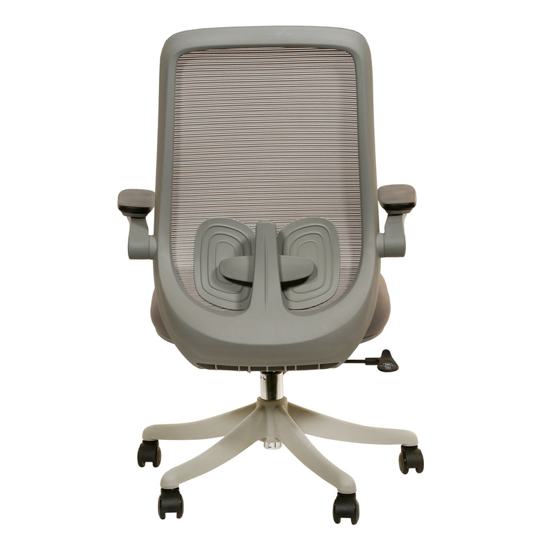 Madison Mid Back 2D Workstation Swivel Chair with Nylon Base - Grey
