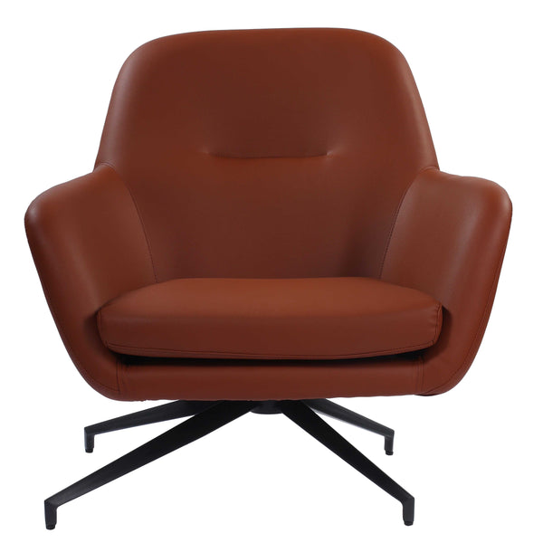 Celeste Modern Leather Upholstered Contemporary Armchair Accent Sofa Chair - Brown