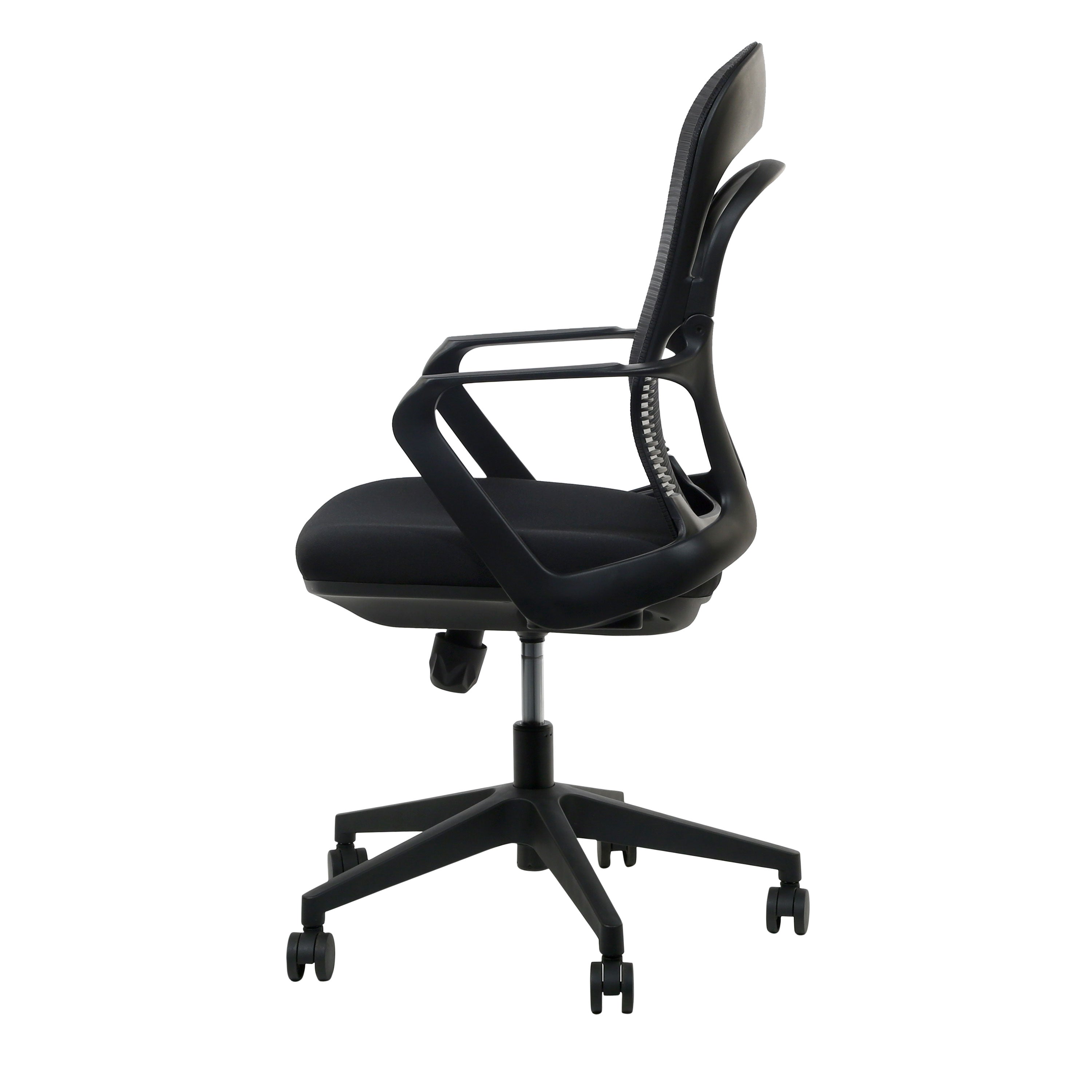 Emilio Armrest Workstation Chair with Nylon Base - Black