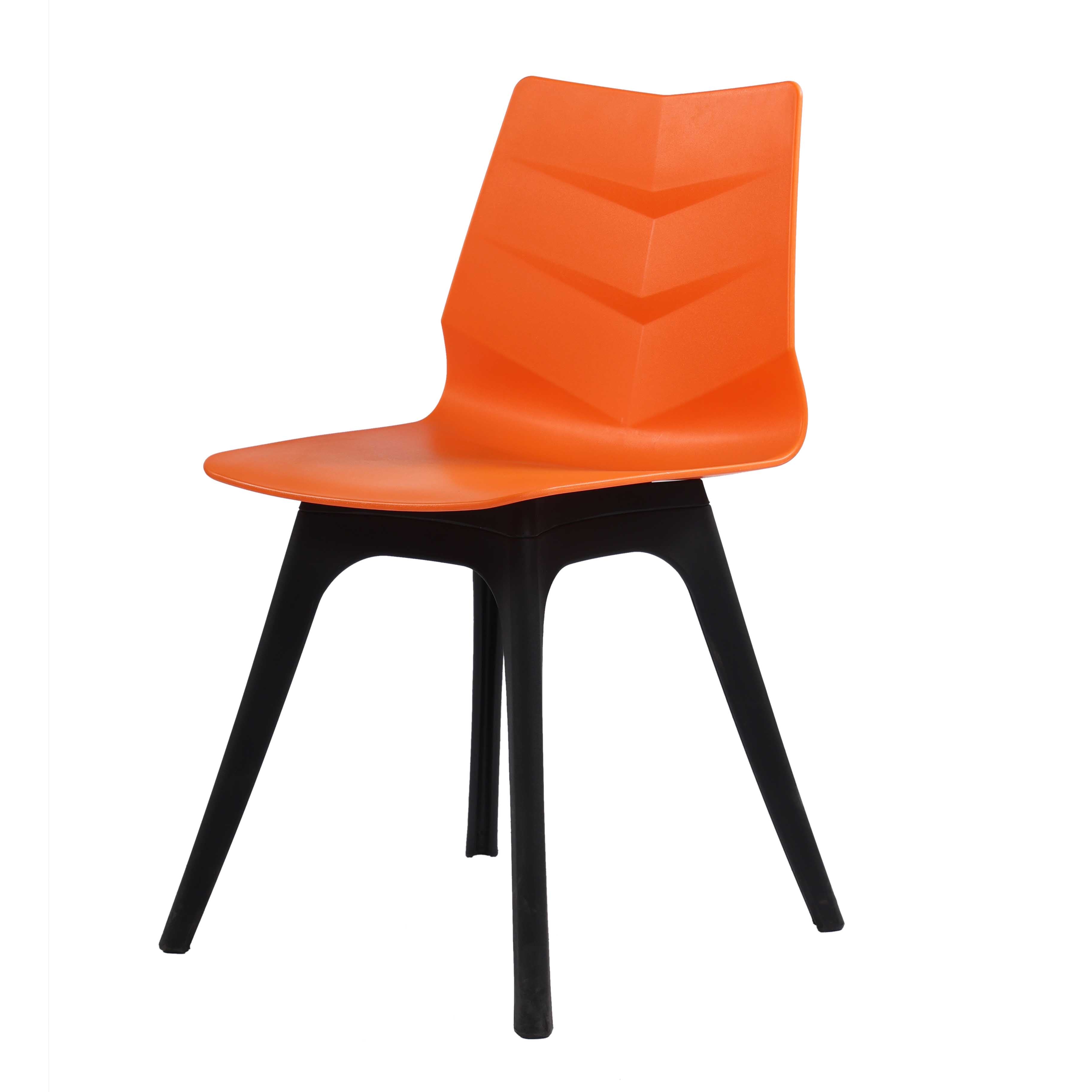Leon Cafeteria Outdoor Plastic Chair - Orange Chair urbancart