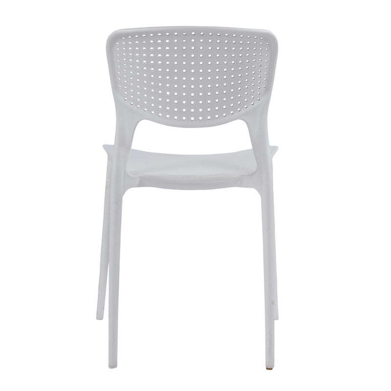 Kent Armless Heavy-Duty Plastic Dining Chair For Outdoor, Cafeteria, Balcony – White
