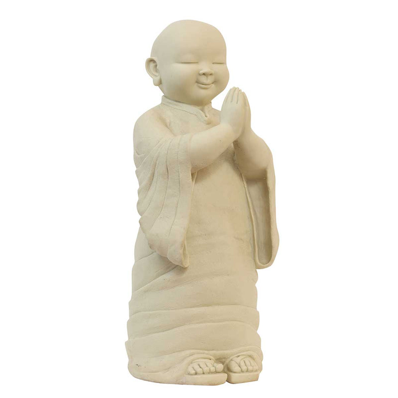 Lord Namaste Monk Made of Marble Dust - 10 x 10 x 27 Inch, 13.7 Kg