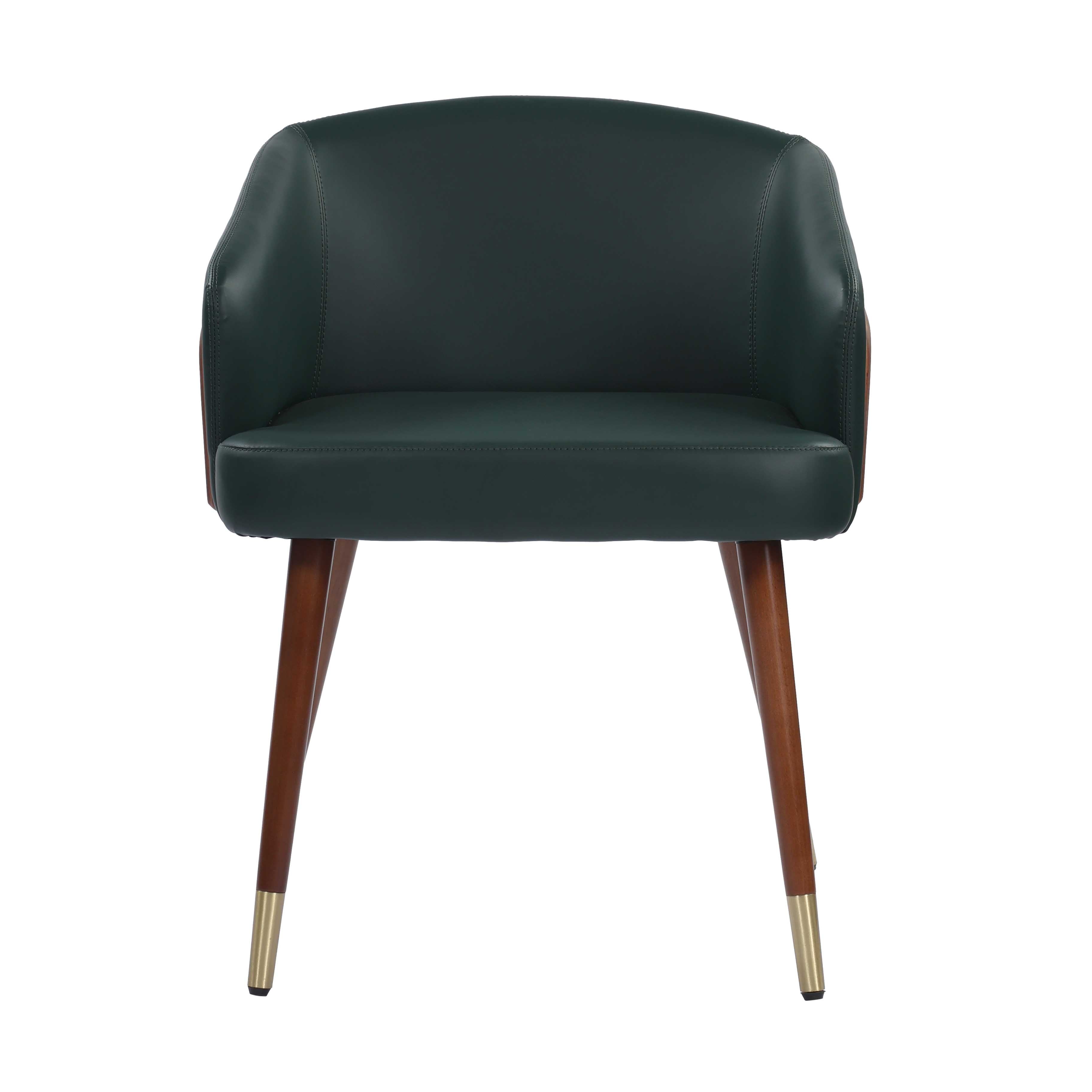 1534　INOUT Just Right Chair Leather Buy Zurich Leather Wood Finish Green Dining Chair Online - UrbanCart