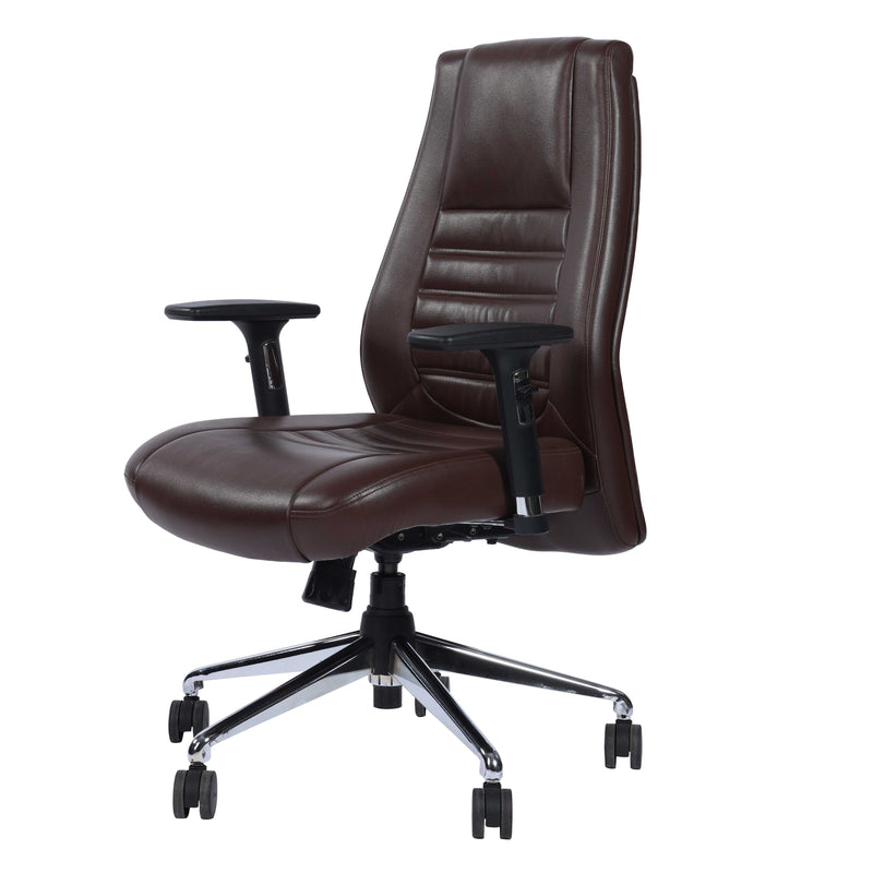 Thomas Chrome Base Upholstered Medium Back Executive Chair - Brown Chair urbancart