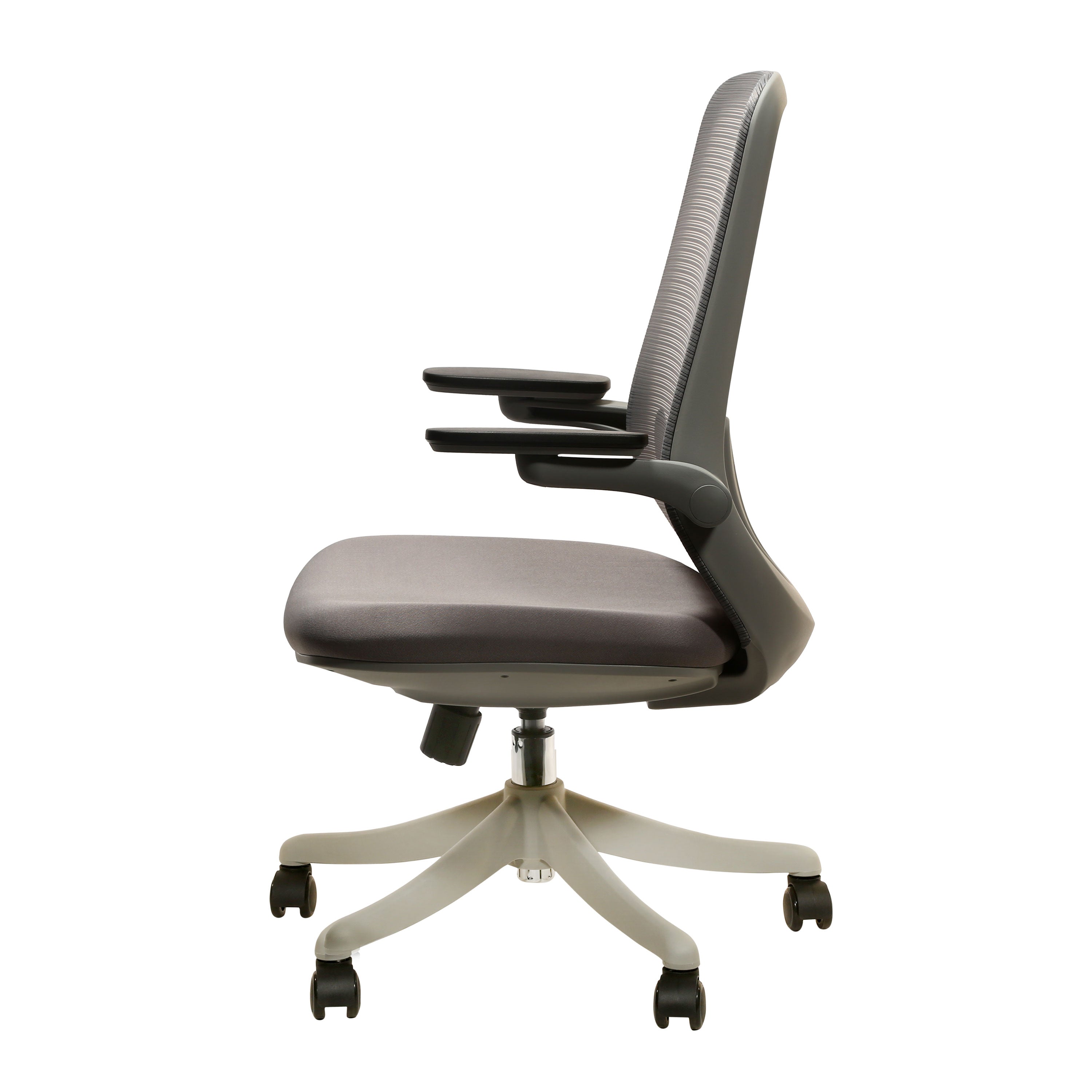 Madison Mid Back 2D Workstation Swivel Chair with Nylon Base - Grey