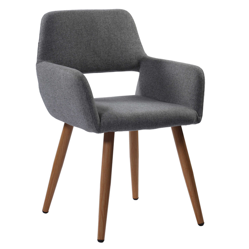 Alice Living Dining Chair in Upholstered Fabric with Wooden Legs - Grey Chair urbancart