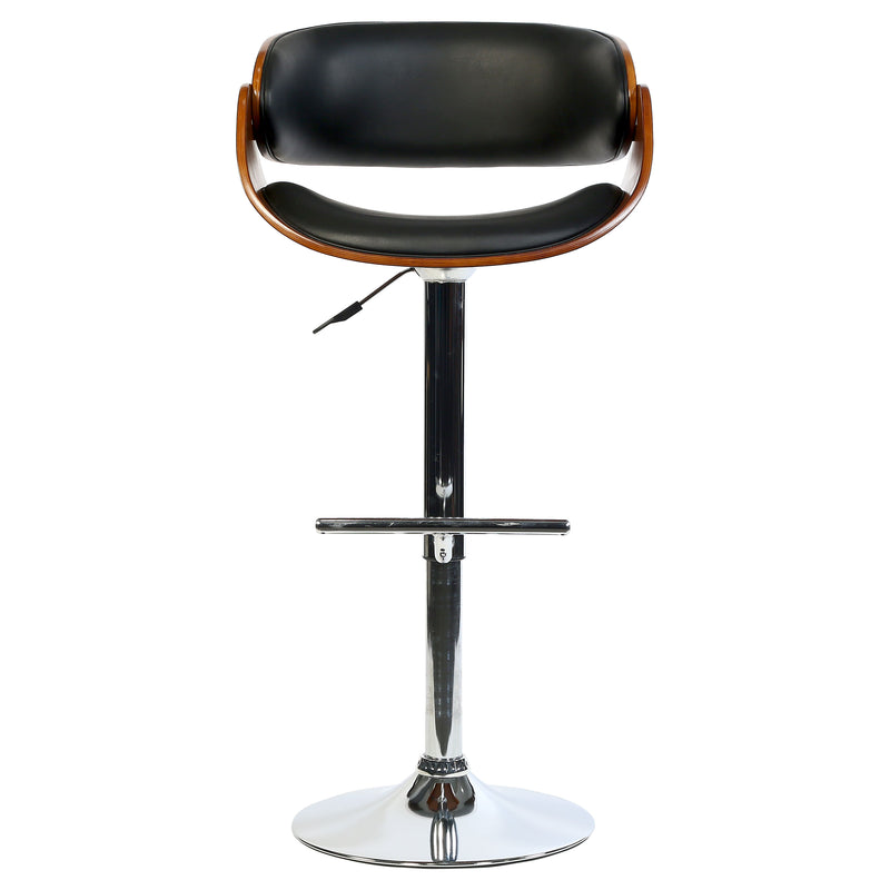 Thor Barstool With Adjustable Height Swivel And Leather Seat With Backrest.