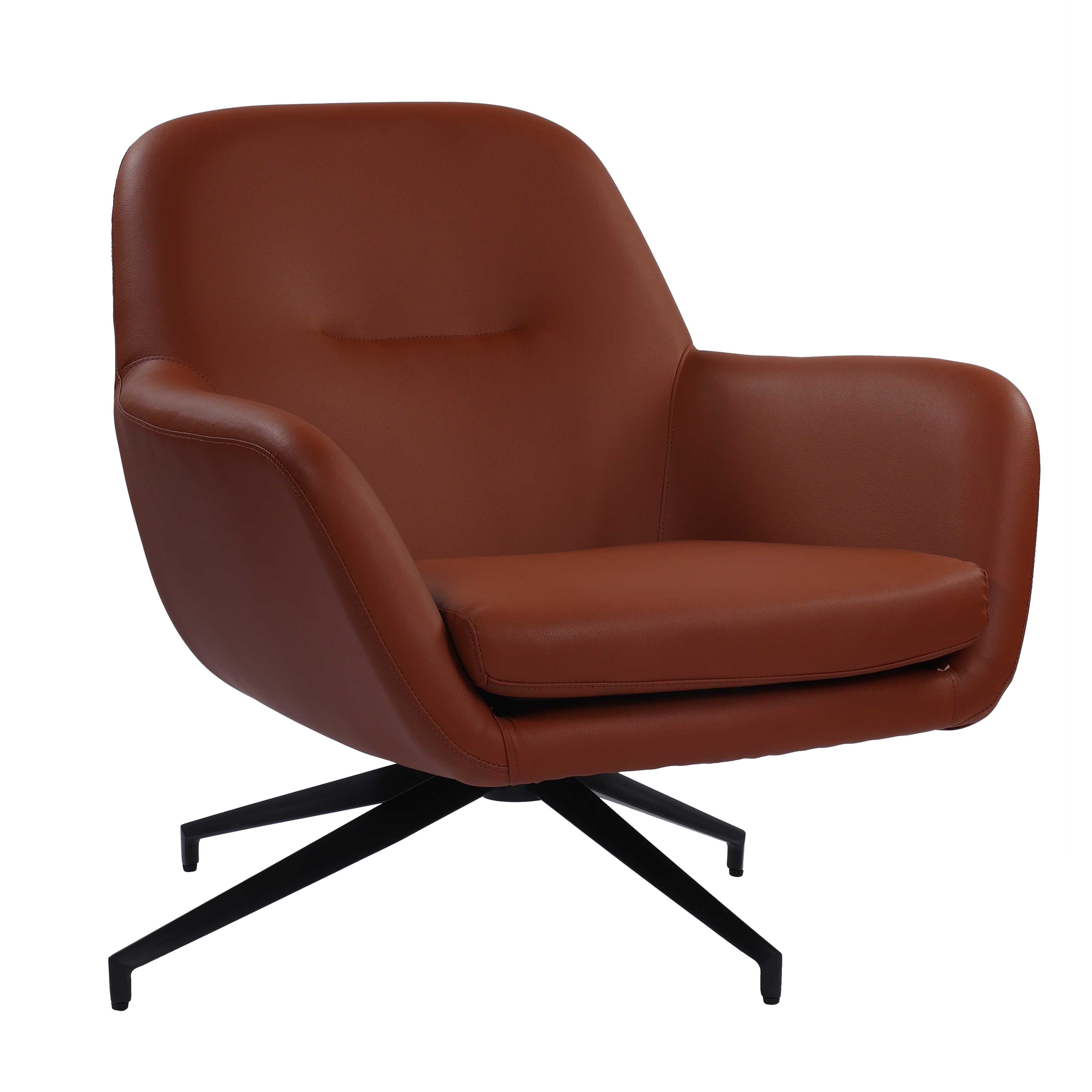 Celeste Modern Leather Upholstered Contemporary Armchair Accent Sofa Chair - Brown