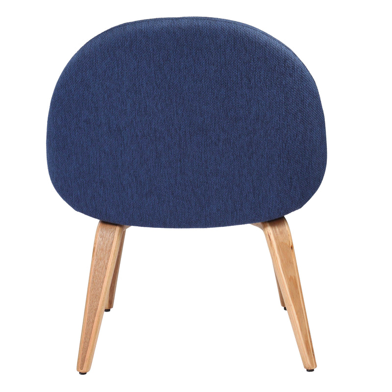 Zoe Comfortable Lounge Chair With Solid Wooden Legs - Blue