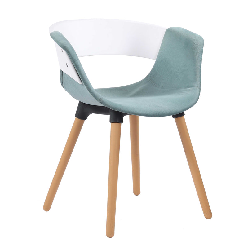 Casper Contemporary Armrest Cafe Chair with Wooden Legs - Blue Chair urbancart