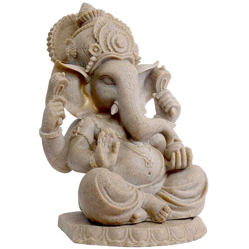 Lord Ganesha Idol made of Sand stone crush - 9 x 6 x 11.5 Inch, 2.7 Kg