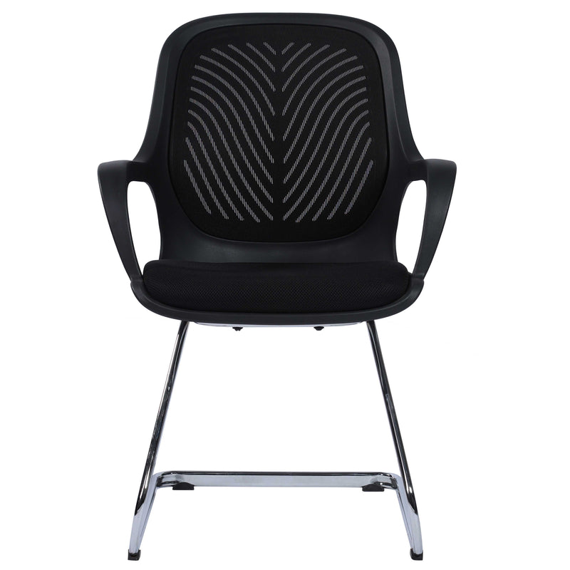Devon Cantilevar Office Work Station Chair with Chrome Base - Black