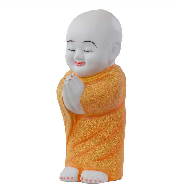 Lord Namaste Monk Made of Marble Dust - 7.5 x 9.5 x 22 Inch, 4 Kg