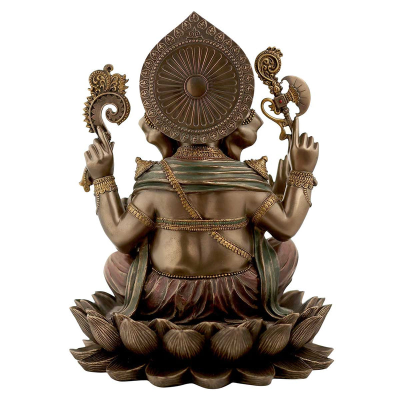 Lord Ganesha Idol made of Bronze Composite - 9 x 10 x 12 Inch, 2.9 Kg