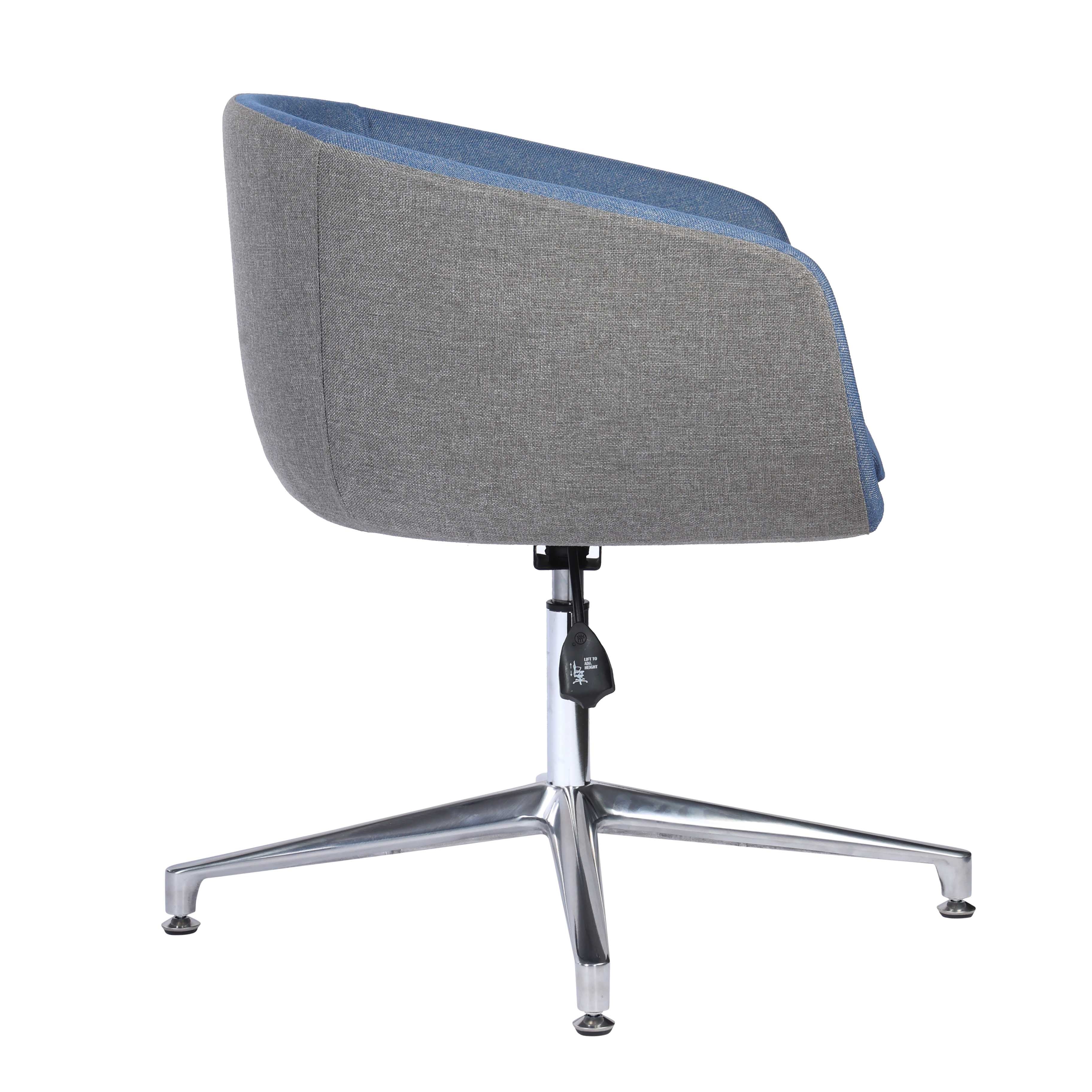 Emilia Modern Upholstered Adjustable Office Chair With Aluminum Base - Blue
