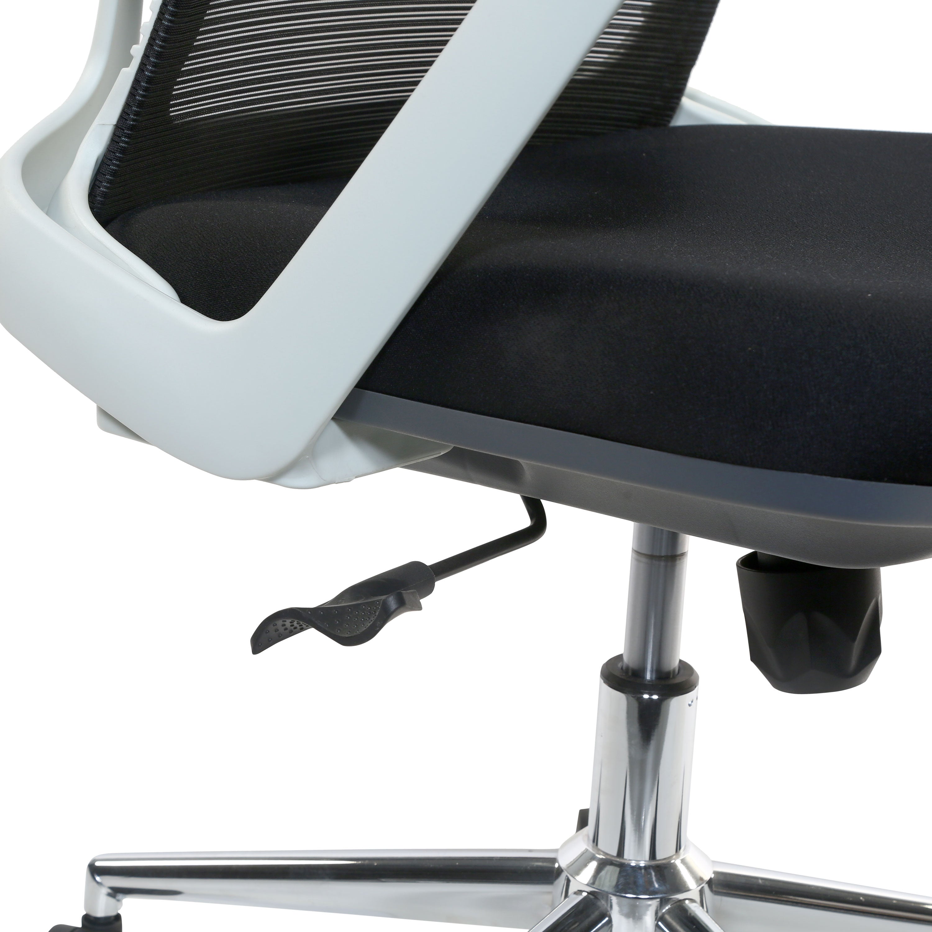 Emilio Armrest Workstation Chair with Aluminium Base - White