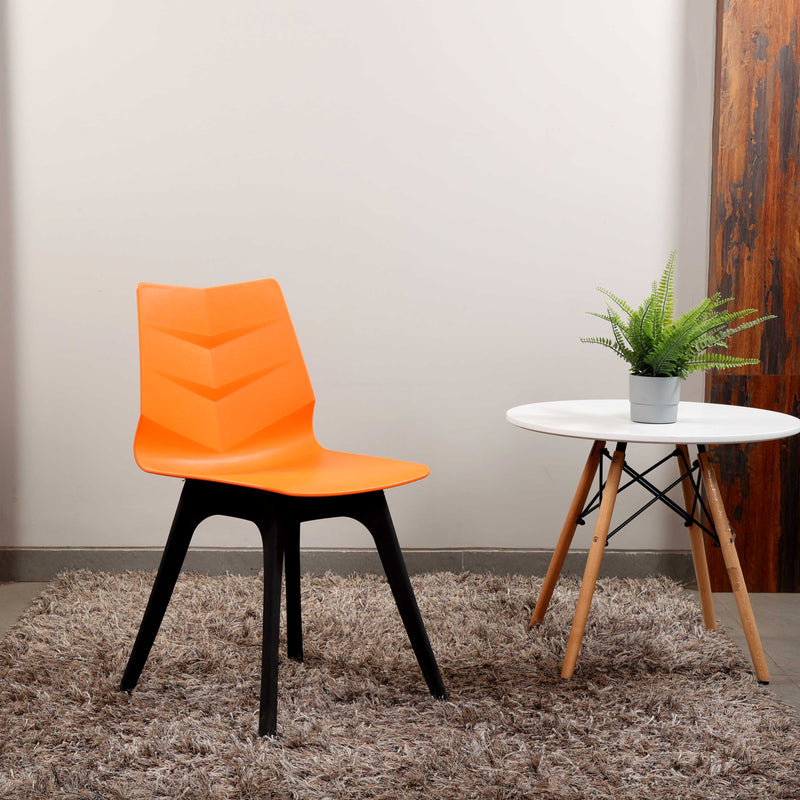 Leon Cafeteria Outdoor Plastic Chair - Orange Chair urbancart