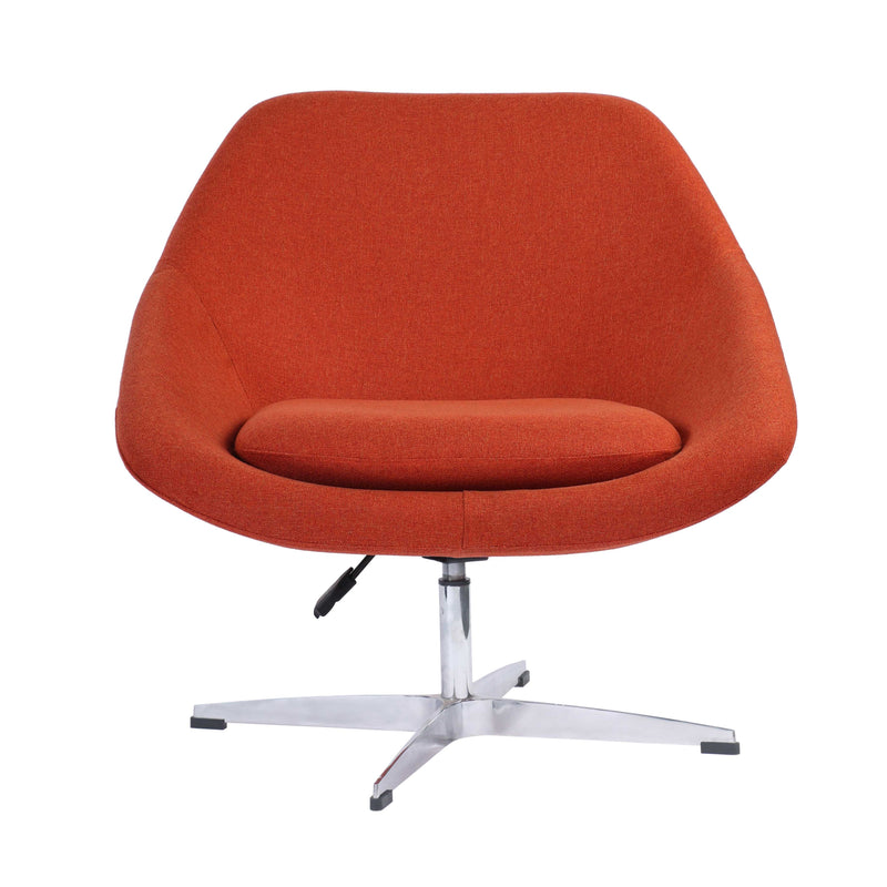 Eva Revolving Fabric Upholstered Lounge Chair with Aluminium Base - Orange Chair urbancart