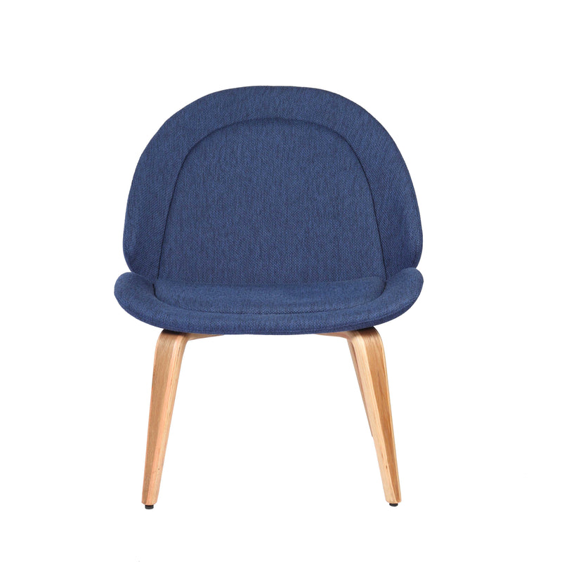Zoe Comfortable Lounge Chair With Solid Wooden Legs - Blue