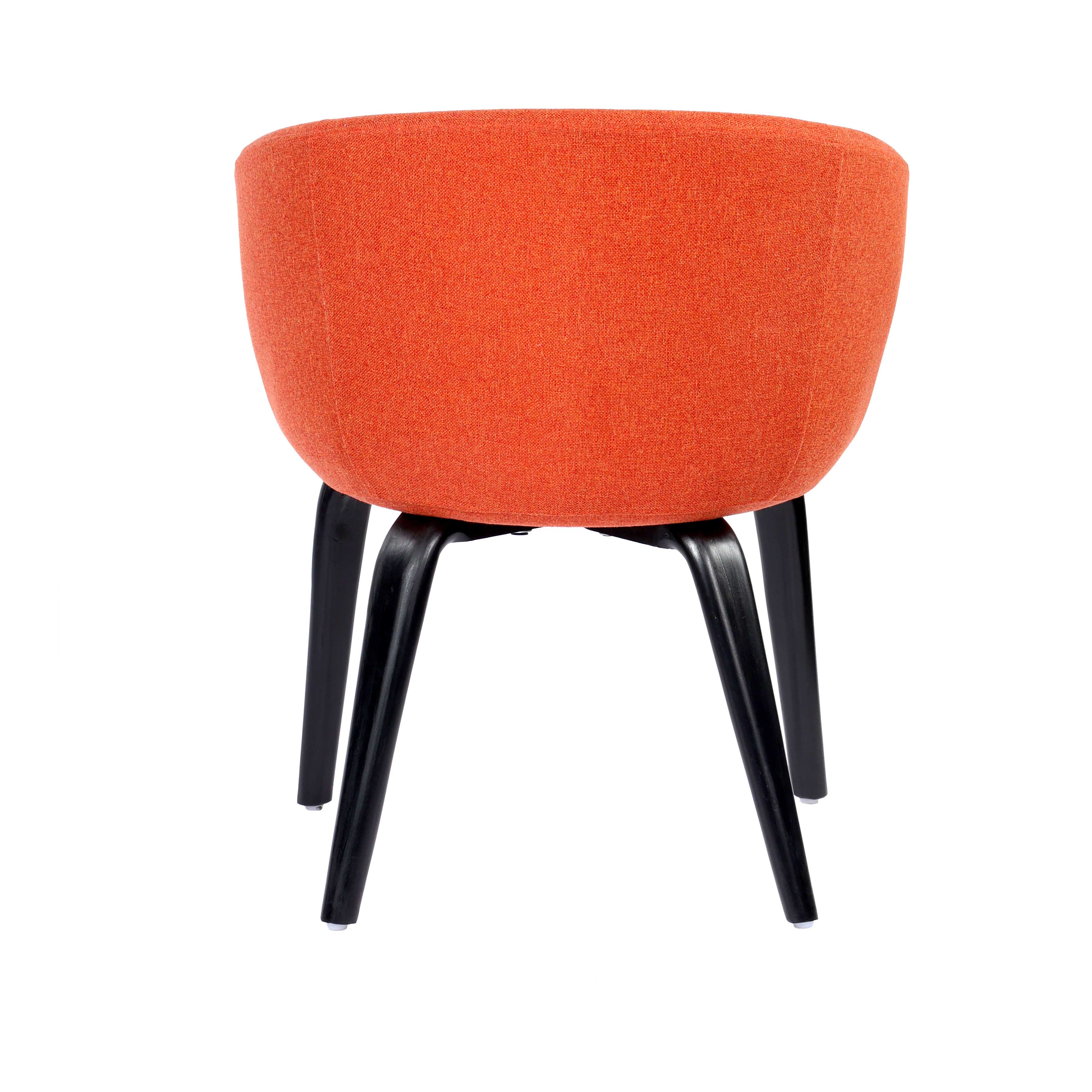 Emilia Modern Fabric Upholstered Lounge Chair With with Wooden Legs - Orange
