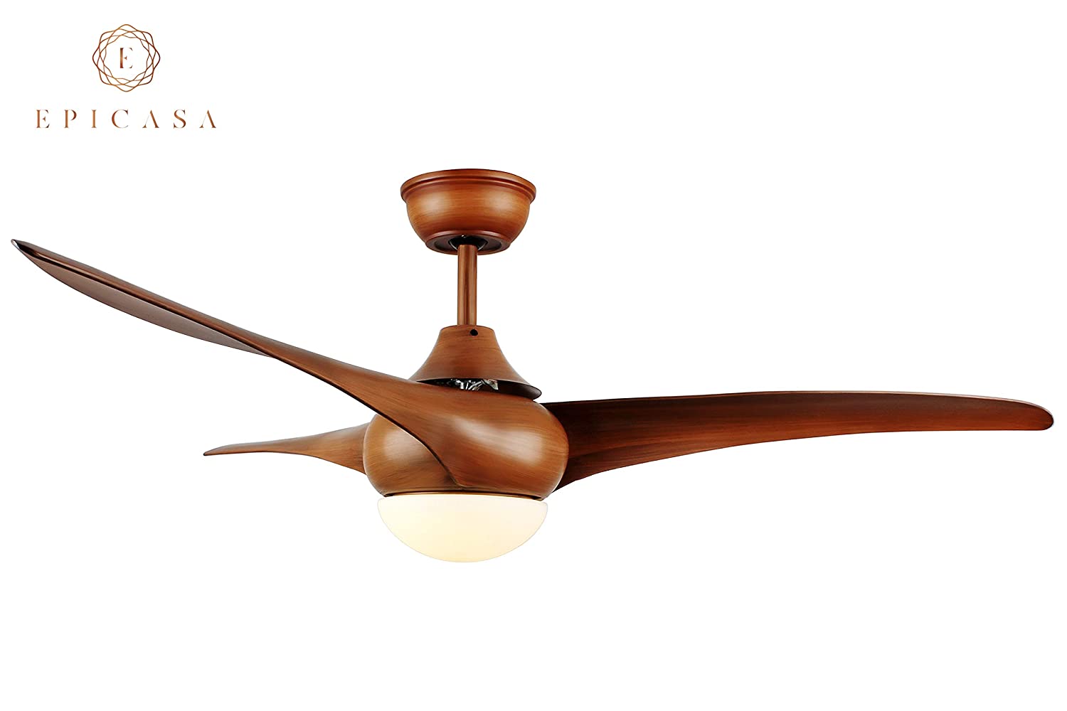 52 Inch Ceiling Fan with 3 Wooden Texture ABS Blades and LED Light. Fan urbancart.in