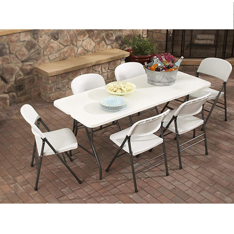 1.8 Metre Portable Folding  ABS Outdoor Picnic Garden Table - White OUTDOOR urbancart.in