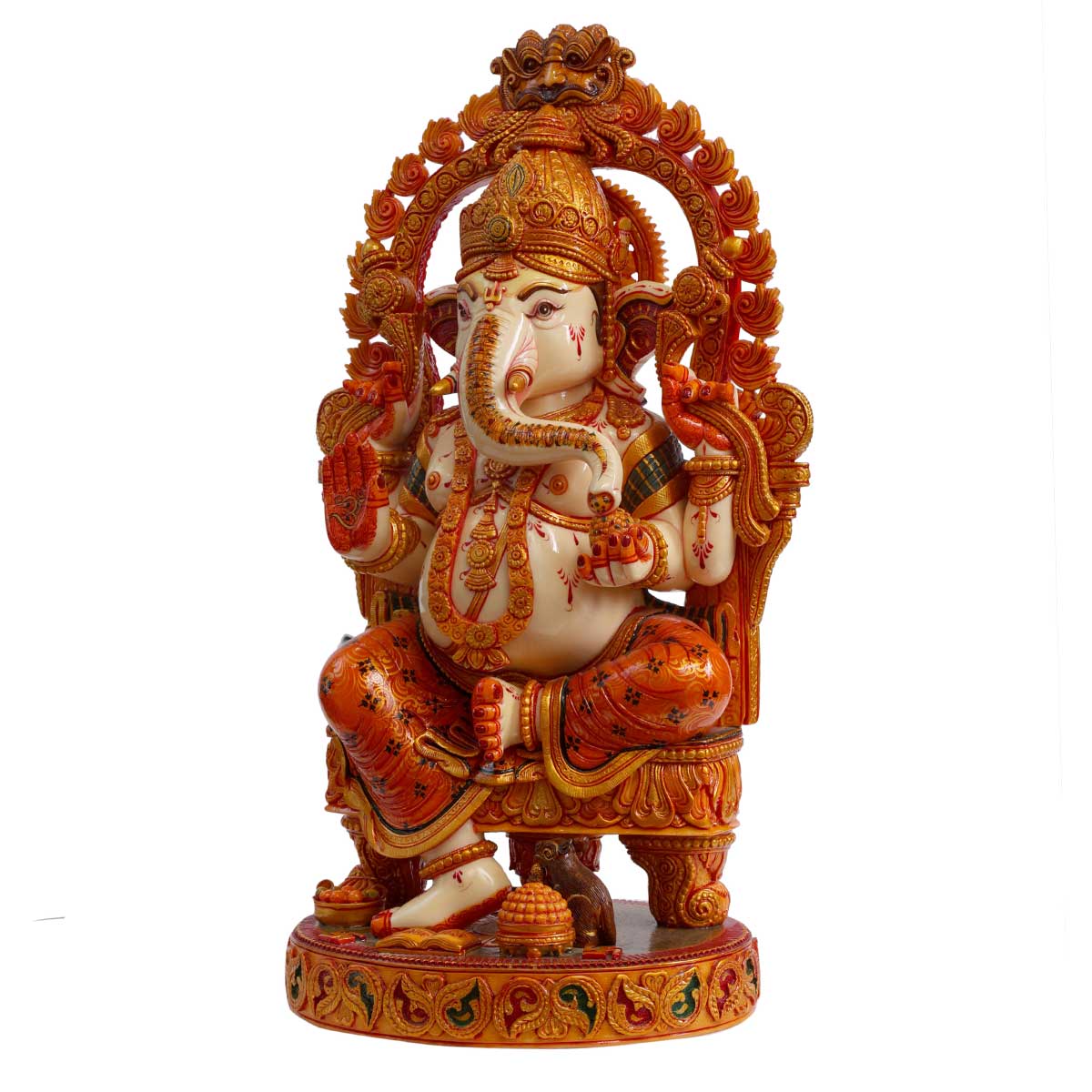 Lord Ganesha south indian treditional idol made of Soft stone - 9 x 6.5 x 16 Inch , 6 Kg