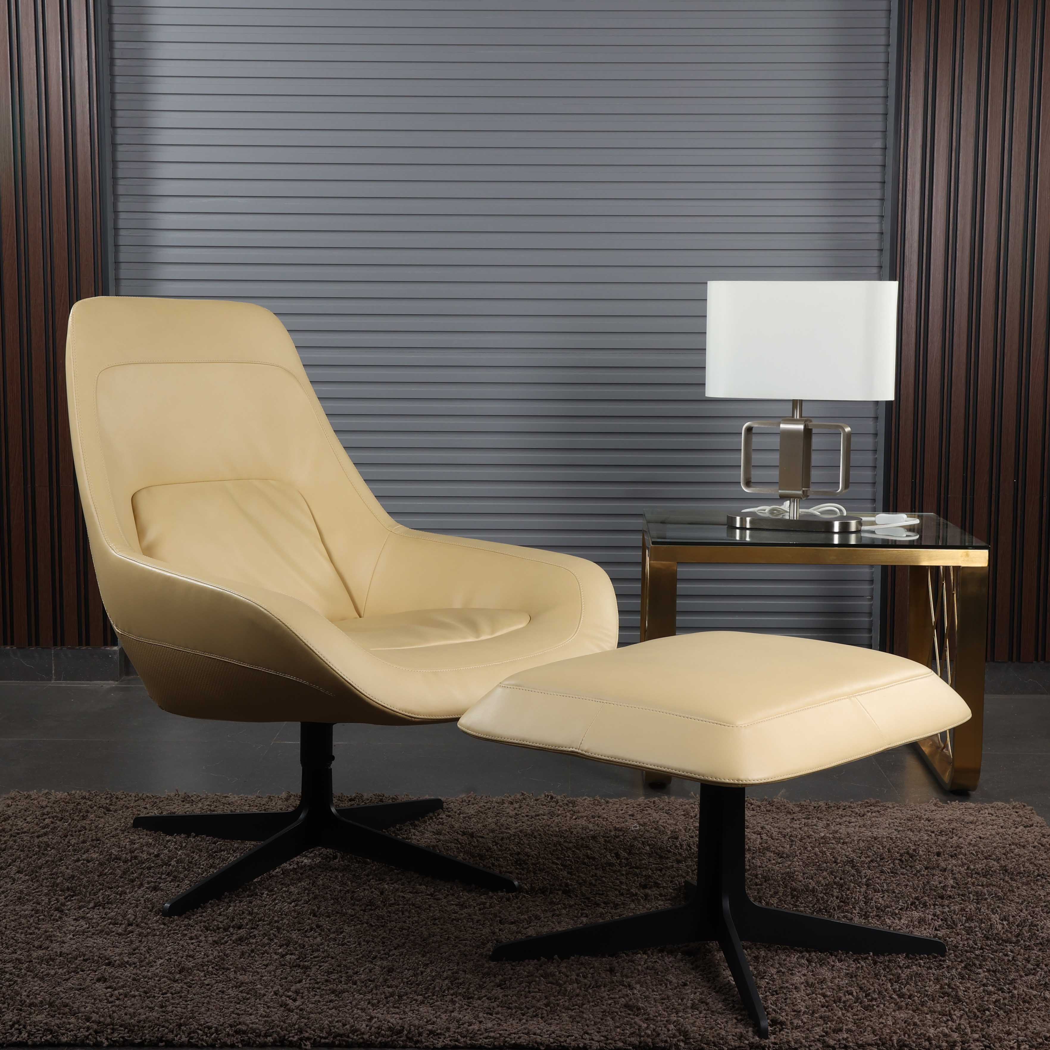 Olivia Leather Upholstered Lounge Armchair Chair