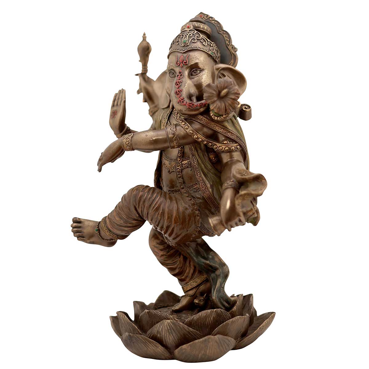 Lord Ganesha Nataraja pose idol made of Bonze Composite - 13 x 11 x 17.5 Inch, 3.9 Kg