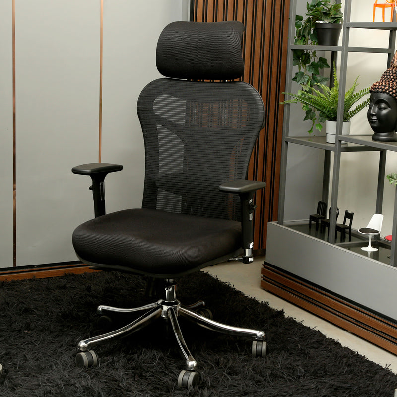 Boston High Back Aluminium Base Executive Chair - Black